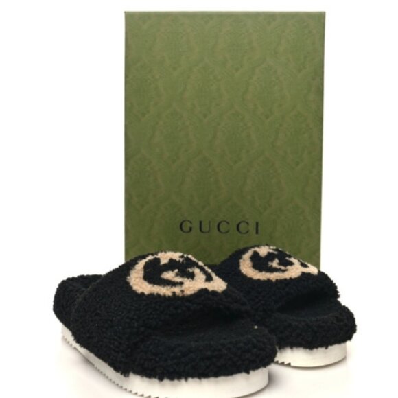 Gucci Shearling Womans Eileen slides - Picture 1 of 6